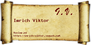 Imrich Viktor névjegykártya